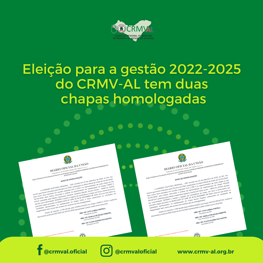 eleições crmv-al gESTÃO 2022-2025